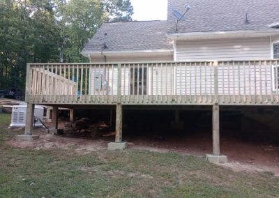 backyard deck - rear view of crawl space