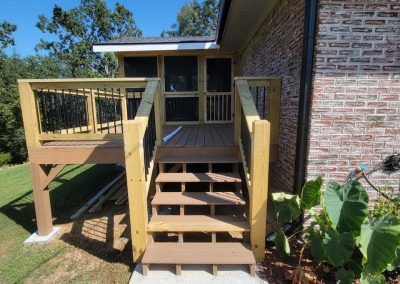 backyard deck with stairs
