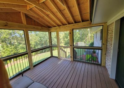backyard screen enclosure interior view