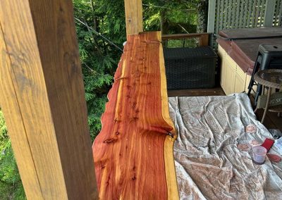 live edge patio deck railing