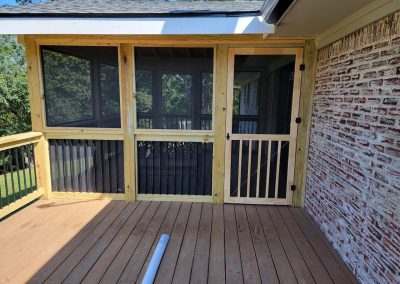 patio screen enclosure with outdor deck